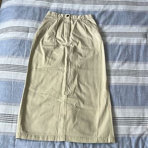 Vintage Talbots Petites Light-khaki Midi/Maxi Skirt Size 2